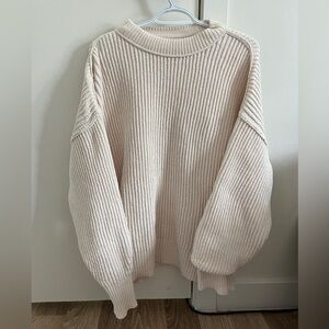 AERIE BEYOND CHENILLE SWEATER | Beige oversized sweater